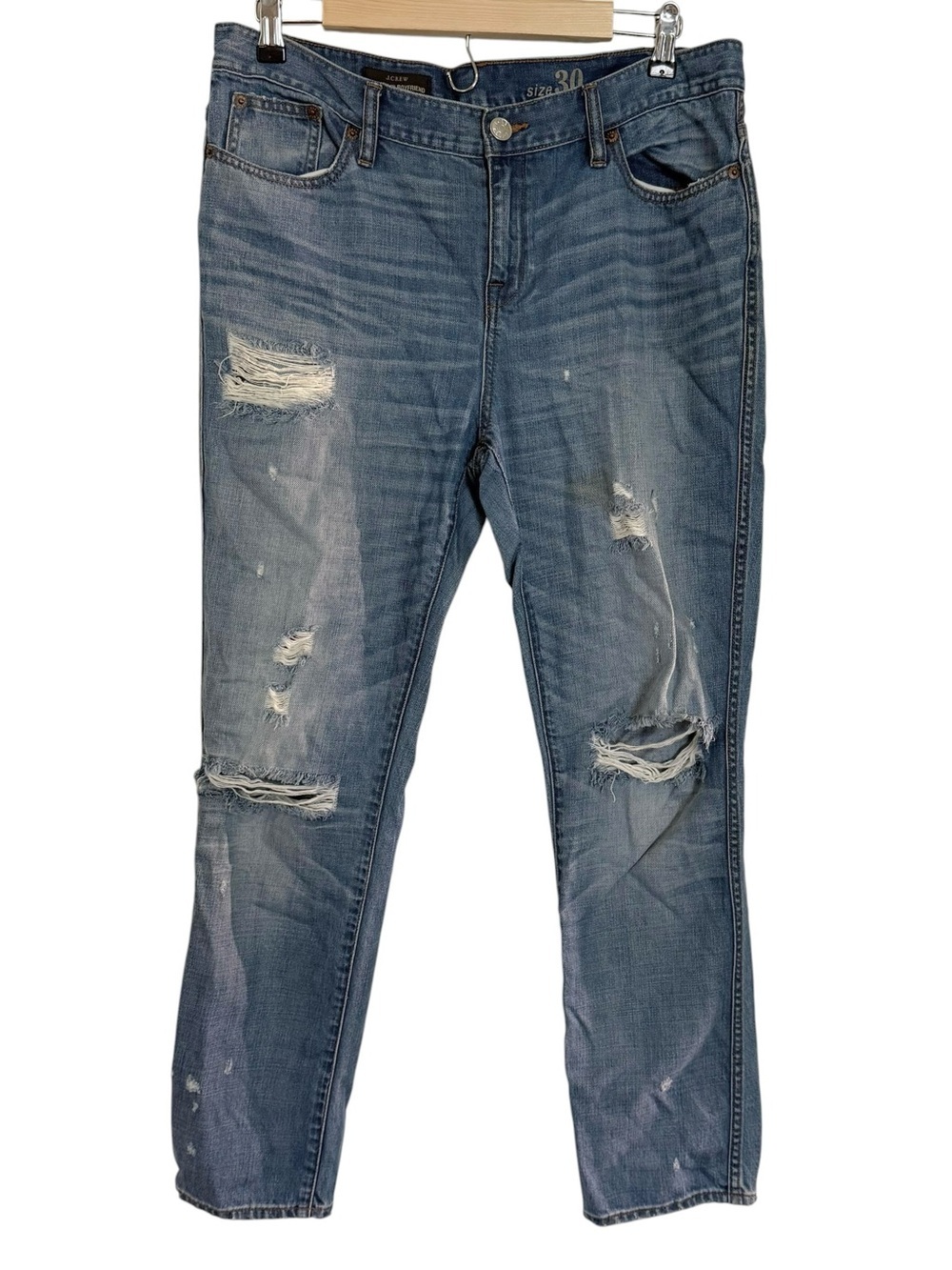 J. Crew Distressed Light Blue Jeans